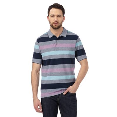 Multi-coloured striped polo shirt